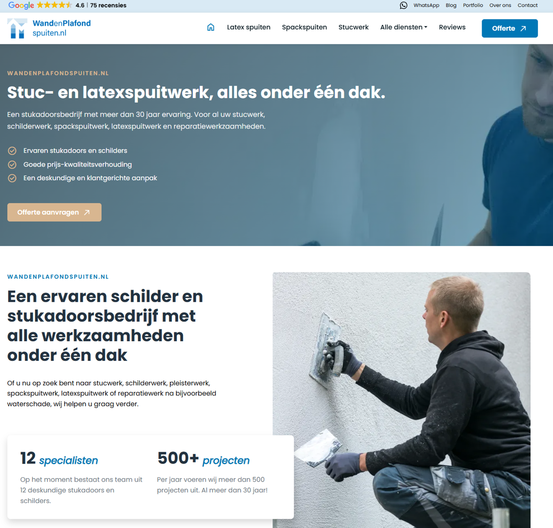 Wandenplafondspuiten Screenshot